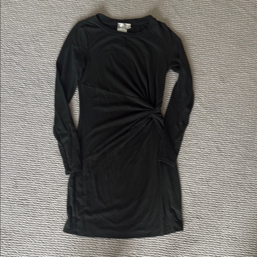 Olive BodyCon Sweater-Material Dress